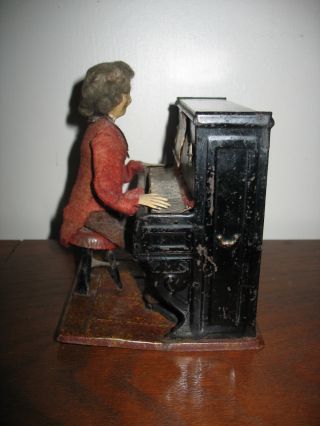 ANTIQUE FERNAND MARTIN PIANO PLAYER AUTOMATON FRANCE PIANIST TINPLATE TIN TOY 12