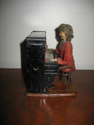 ANTIQUE FERNAND MARTIN PIANO PLAYER AUTOMATON FRANCE PIANIST TINPLATE TIN TOY 9