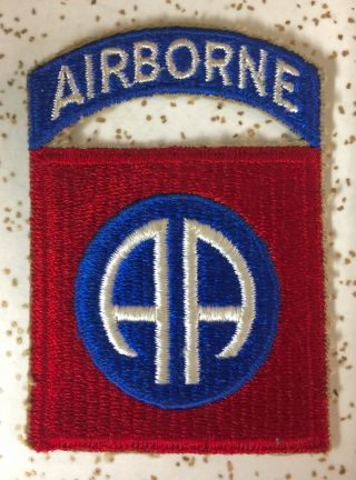 Ww 2 82nd Airborne Division One Piece Shoulder Patch Wwii Paratrooper