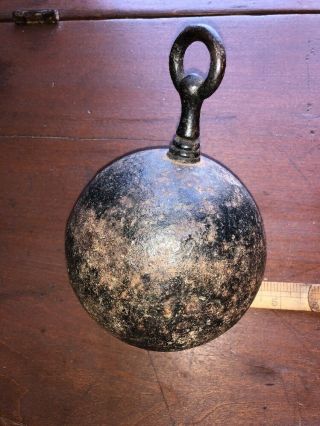 Antique Horse Tether Gate Weight Cannon Ball 1800’s 4