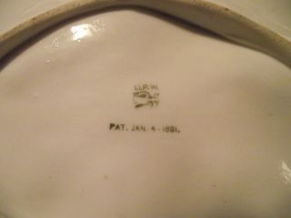 Antique Union Porcelain Oyster Serving Tray/Plate Pat.  Jan.  4,  1881 7