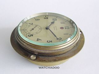 RARE Vintage 1930 ' s ZENITH Brass 8 Days Dashboard Watch Car Cockpit Clock 3
