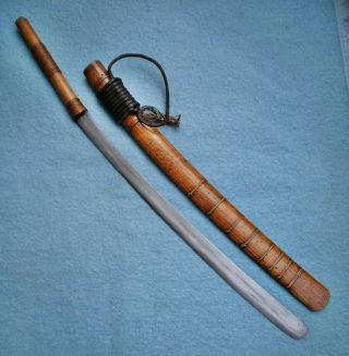Antique 19thc Burmese Dha Yunnan Hussa Dao Kachin Knife Asian Dagger Machete Old
