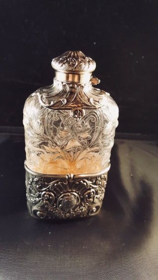 Gorham Sterling Silver & Crystal Flask