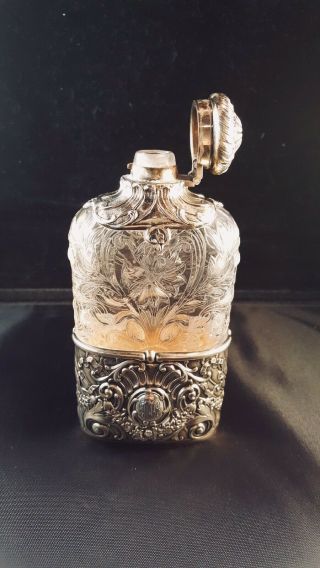 Gorham Sterling Silver & Crystal Flask 2