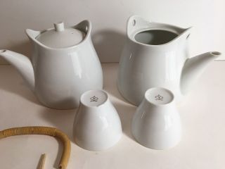 (2) Vintage Sori Yanagi 50 ' s Tea Cups & Tea Pots Tajimi Ceramic Institute MCM 11
