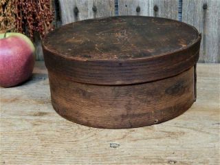 Rare Signed Early Antique Primitive Round Wood Pantry Box Dry Measure AAFA 7