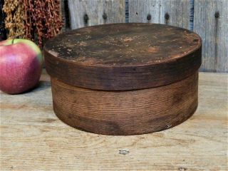 Rare Signed Early Antique Primitive Round Wood Pantry Box Dry Measure AAFA 8