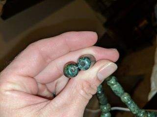 Precolumbian Carved Jade Necklace Pendant And Beads Mayan Aztec,  Mexico 2