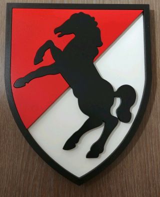 8 " Us Army 11th Armored Cavalry Regiment " Blackhorse " Ssi Patch 3d Plaque