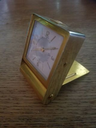 RARE VINTAGE - LeCOULTRE - FOLD AWAY - 8 DAY TRAVEL ALARM CLOCK - GREAT 6