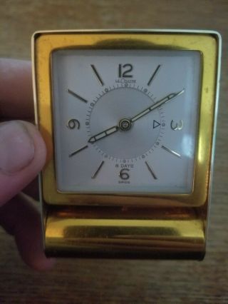 RARE VINTAGE - LeCOULTRE - FOLD AWAY - 8 DAY TRAVEL ALARM CLOCK - GREAT 9