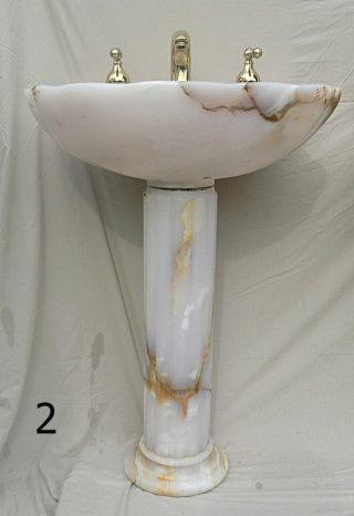 Sherle Wagner Shell Onyx Pedestal Sink 2 Retail $28k