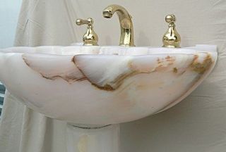 SHERLE WAGNER SHELL ONYX PEDESTAL SINK 2 Retail $28K 9