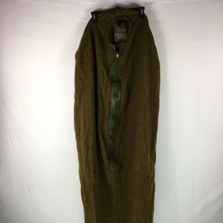 Vtg Wwii Ww2 Date - 1944 Olive Wool U.  S Army Military Siegmund Werner Sleeping Bag