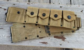 Antique Wwi Us Army Cavalry Ammo Cartridge Belt By Mills 1918 L.  C.  C.  &co.  Rare