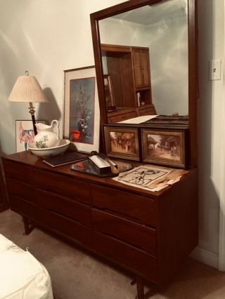 Stanley Mid Century Modern Dresser Drawers With Mirror Sga001 Local Pickup