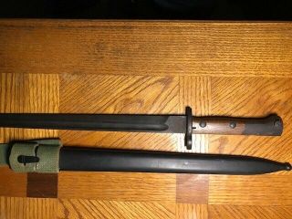 Wwi Style Bayonet 1907? W/ Scabbard And Canvas Frog, .
