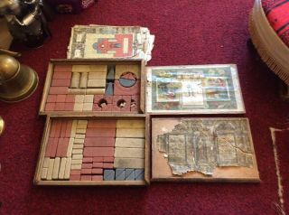 2xantique Boxs Of German’richter’s Anchor’stone Building Blocks - Both Different