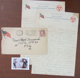 Ww1 Letter,  368th Infantry All African American,  Father Of Tuskegee Pilot Wwii