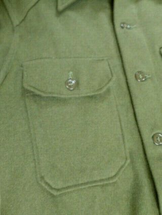 US Korean War Era OG Olive Green 108 Wool Field Shirt Sz MEDIUM M1952 Dated 1953 6