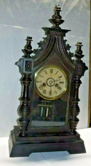 ANTIQUE JUNGHANS CHIME SHELF MANTLE CLOCK 4