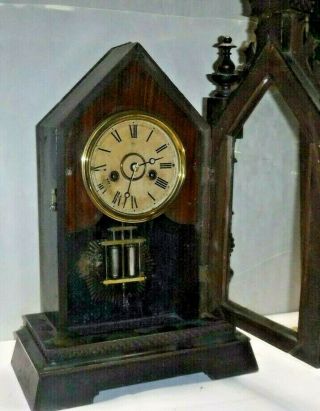 ANTIQUE JUNGHANS CHIME SHELF MANTLE CLOCK 9