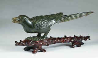 Antique Chinese 19th Century Jade Carving Bird
