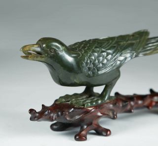 Antique Chinese 19th Century Jade Carving Bird 2