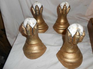 4 Antique Vintage Cast Iron Claw Foot Bathtub Tub Feet Legs Eagle Claw & Ball