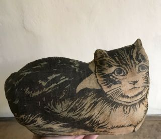 Best Rare Printed Cloth Litho Fabric Stuffed Laying Cat Textile Aafa