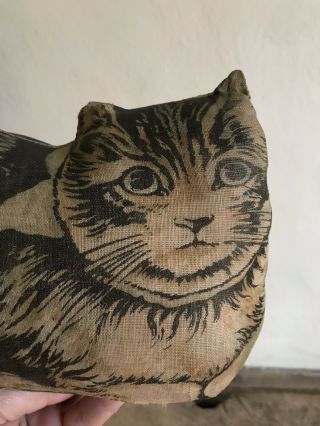 BEST RARE Printed Cloth Litho Fabric Stuffed Laying Cat Textile AAFA 3