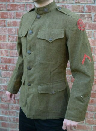 Named Wwi Us Army Patched 31st Division Enlisted Tunic Uniform Jacket