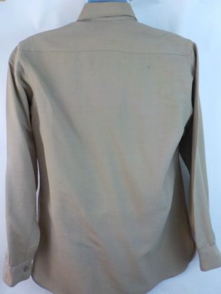 Vintage Garrison Tropical Khaki Wool Korean War Military Uniform Shirt sz M 3