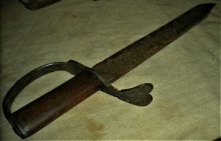 Antique C.  1860 Large Bowie Knife Forged Iron Handle Heart Design Signed J K Vafo