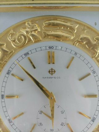 Rare Zodiac Clock,  Guilt,  Tiffany & Co. ,  Electromechanical,  1960 