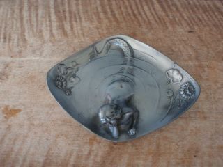 Awesome Antique Art Nouveau Metal Mermaid Calling Card Tray 3