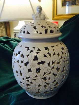 Antique Large Oriental White Hand Crafted Jar - Very Old