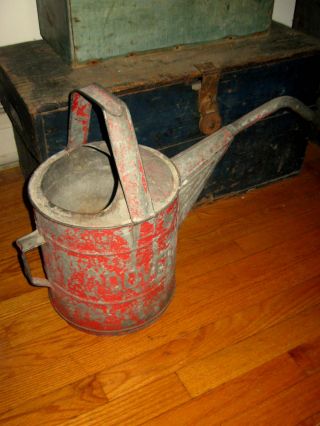 Wonderful Antique Long Spout Watering Can Fabulous Form,  Old Paint Aafa Nr