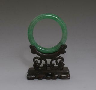 Perfect Chinese Carved Natural Jadeite Bracelet Bangle 6.  2cm (295)