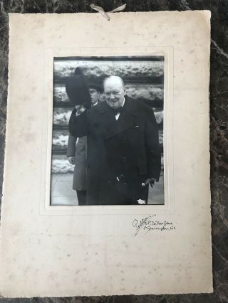 1944 Wwii Press Release Photo Winston Churchill Visits Parliament 8x6”