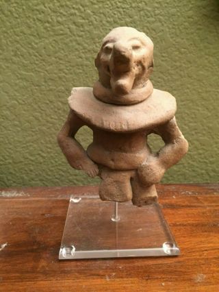 Attractive Pre - columbian Clay Figurine 