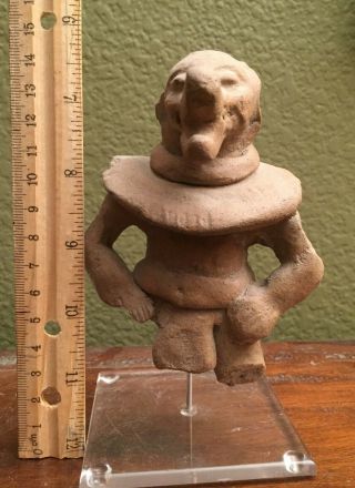 Attractive Pre - columbian Clay Figurine 