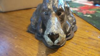 Antique CAST IRON HOUND DOG PAPER CLIP Document Holder,  Wall,  Desk,  Rare 2