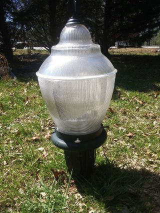 Vintage Glass Single Street Light Pole Lamp Municipal Street Light Antique LED 3