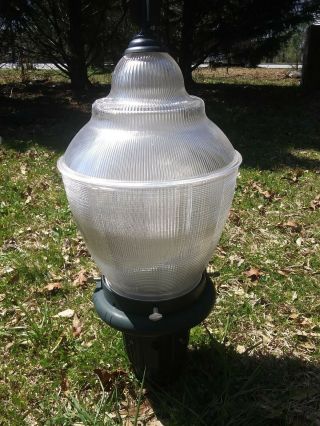 Vintage Glass Single Street Light Pole Lamp Municipal Street Light Antique LED 7