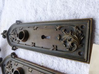 Vintage Antique LG Heavy Cast Bronze Brass Door Hardware 1900 SET 1219 G 11