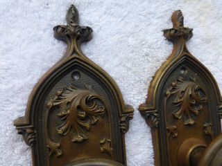 Vintage Antique LG Heavy Cast Bronze Brass Door Hardware 1900 SET 1219 G 3