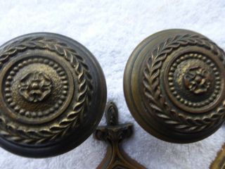 Vintage Antique LG Heavy Cast Bronze Brass Door Hardware 1900 SET 1219 G 8