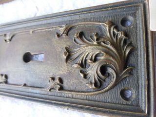 Vintage Antique LG Heavy Cast Bronze Brass Door Hardware 1900 SET 1219 G 9